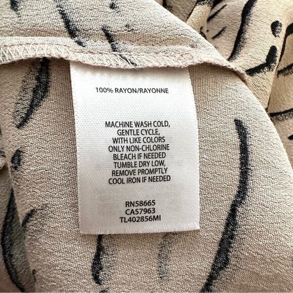 Leith Midi Dress Tan Black Animal Print Short Sleeve Wrap Dress Small NEW - Picture 10 of 11